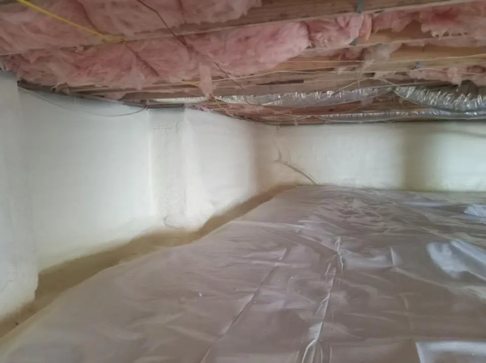 Crawl space encapsulation with closed-cell spray foam for Storm Damage Roof Repair in Santa Maria